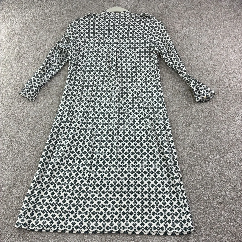 Tory Burch Katie Link Print Shirtdress‎ Rayon Midi Long Sleeve Button Up Size S